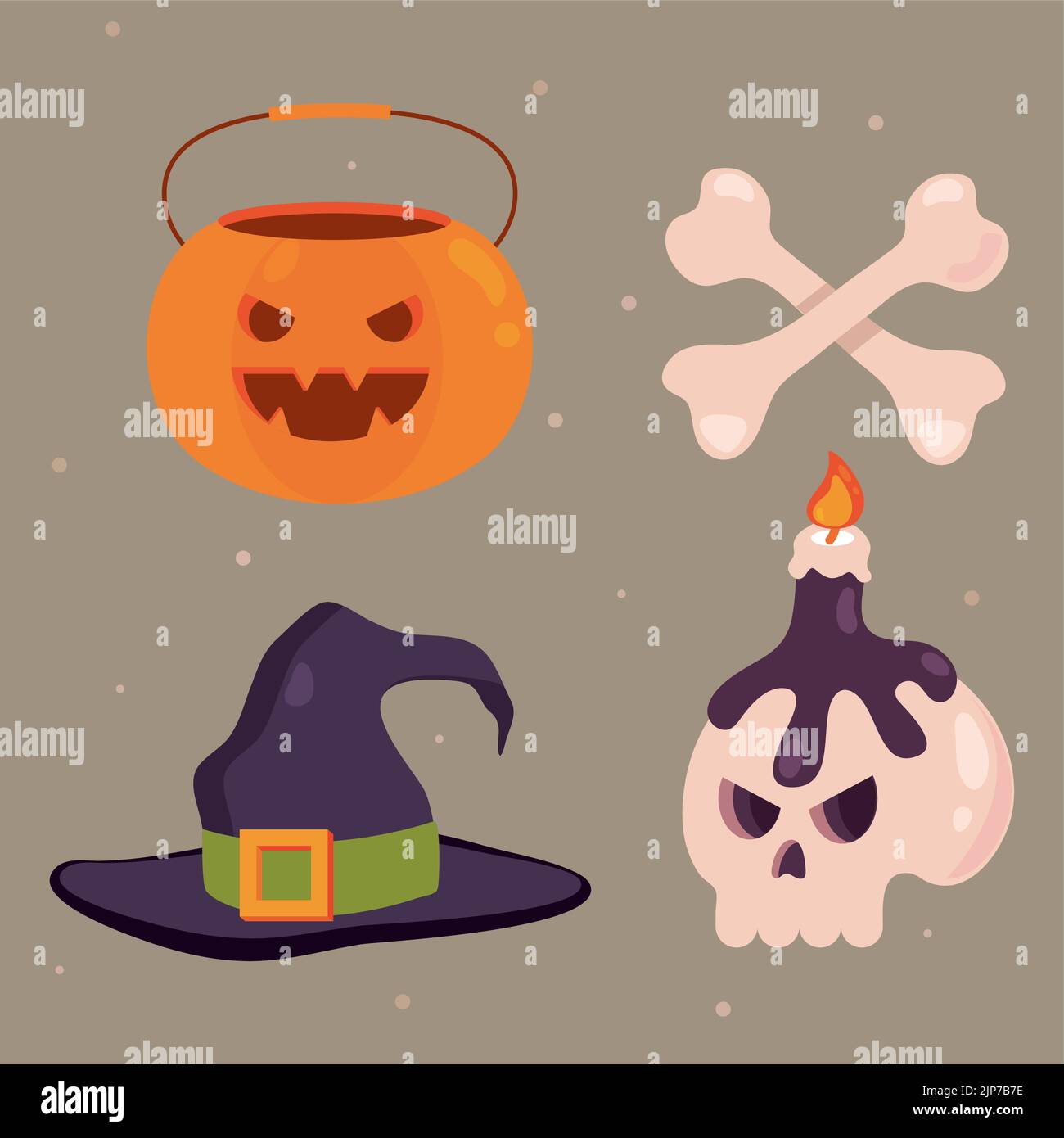set of halloween miscellaneous Stock Vector