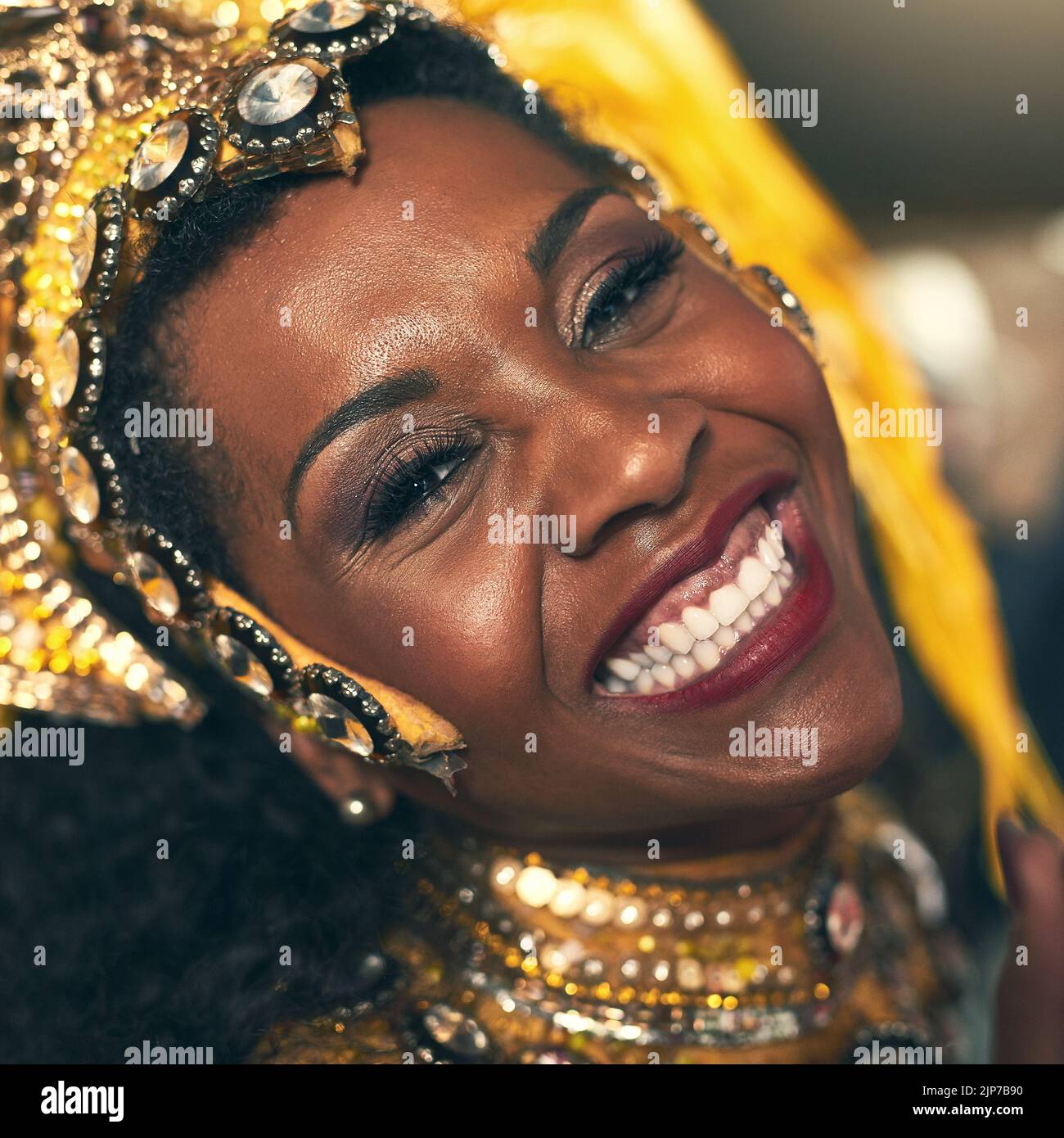 The beat coms from my soul. Cropped portrait of a beautiful samba ...