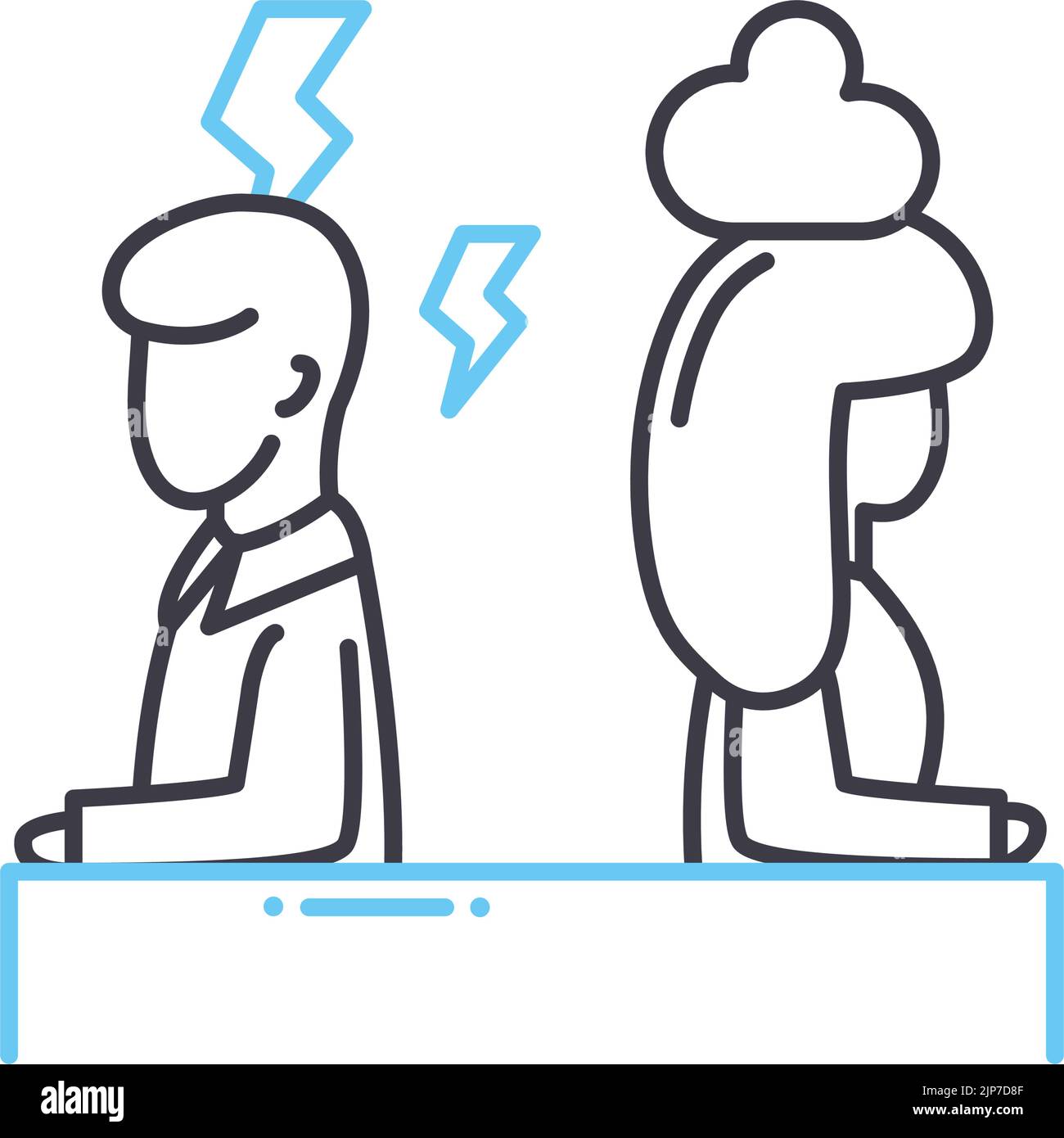 family problems line icon, outline symbol, vector illustration, concept ...