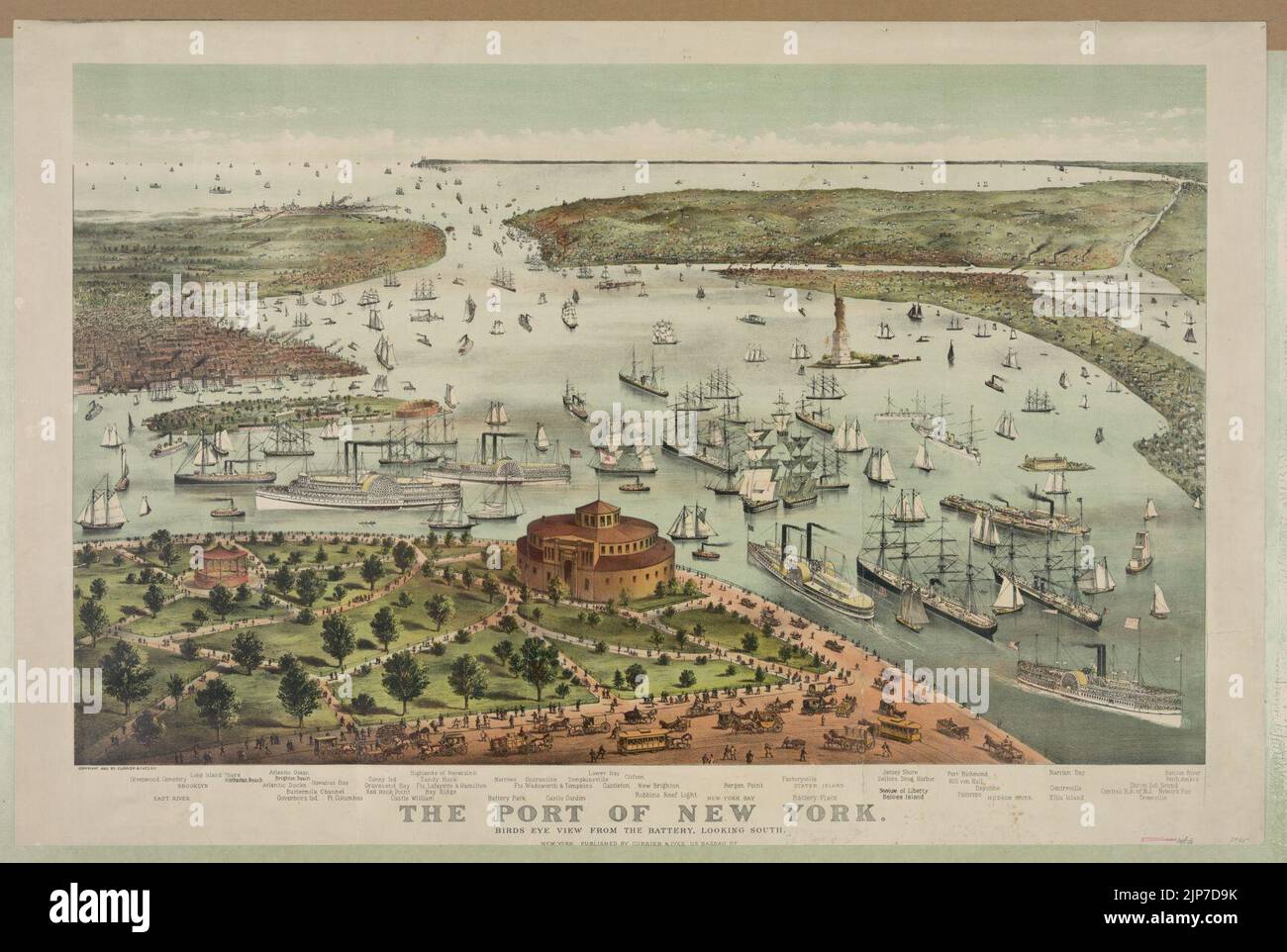 The Port of New YorkBirds eye view from the Battery, looking south