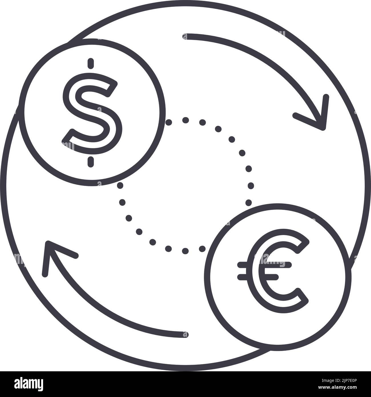 exchange line icon, outline symbol, vector illustration, concept sign ...