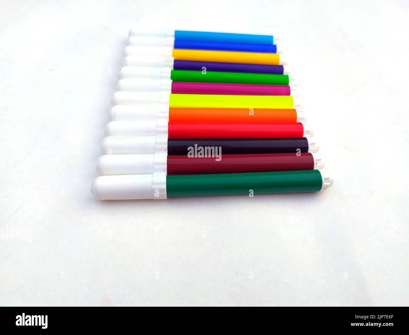Multi Colored Marker Isolated on White Background Stock Photo - Alamy