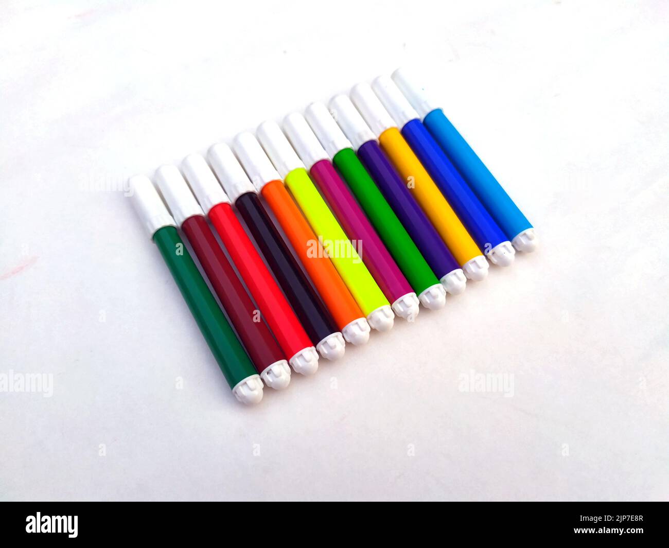 Multi Colored Marker Isolated on White Background Stock Photo