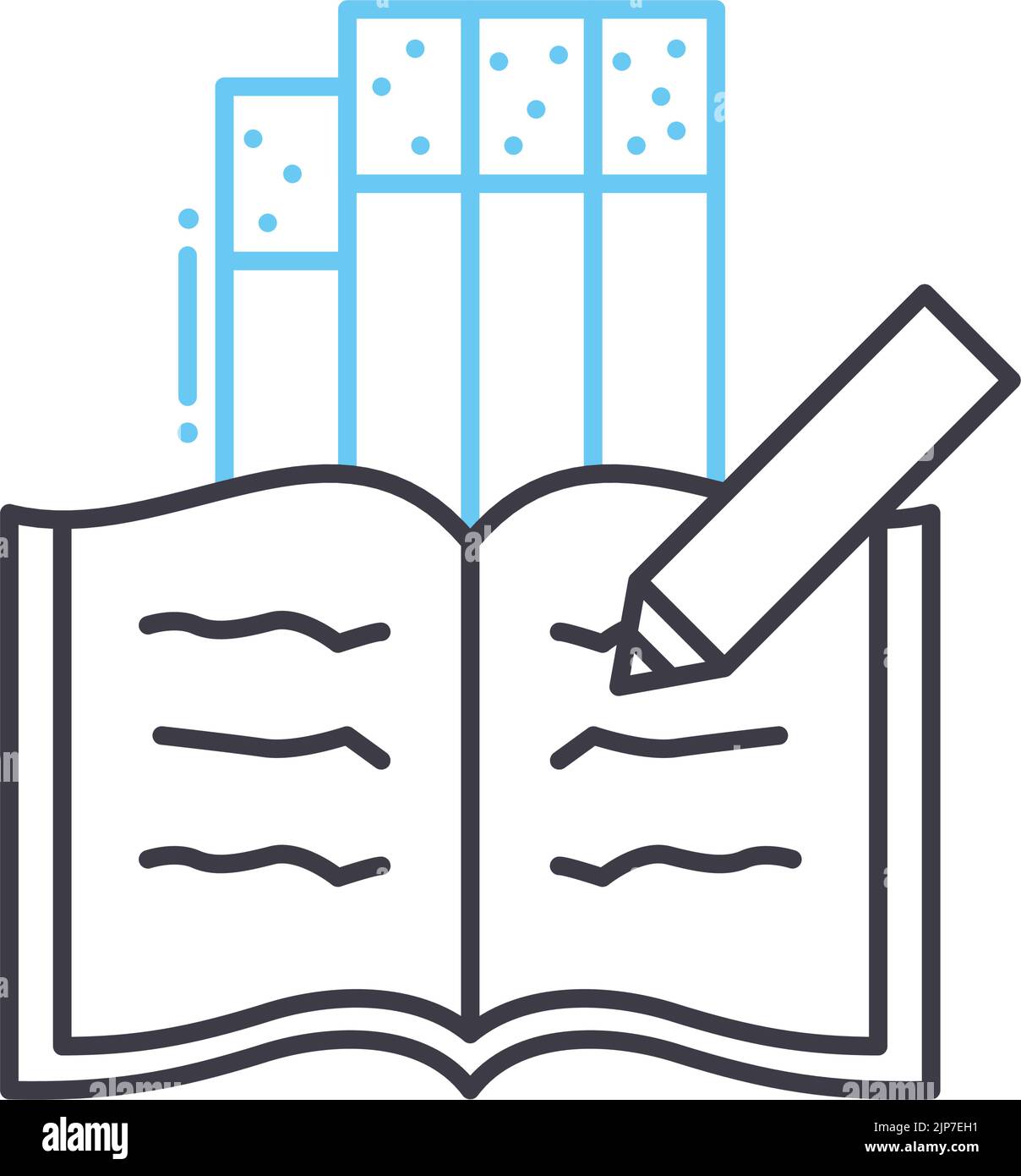 diary line icon, outline symbol, vector illustration, concept sign ...