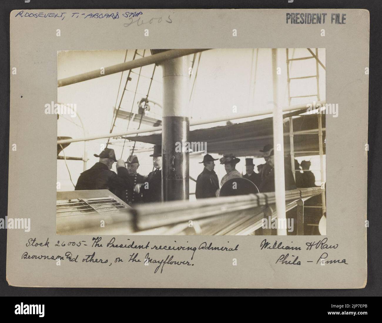 The President receiving Admiral Brown and others, on the Mayflower