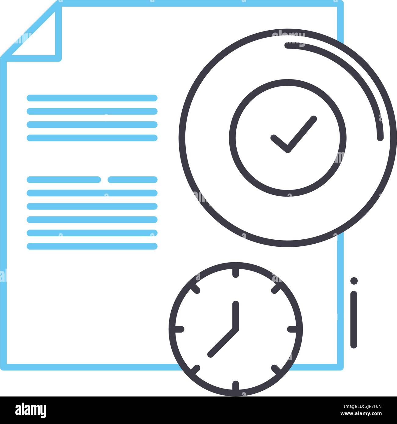 approved document line icon, outline symbol, vector illustration ...