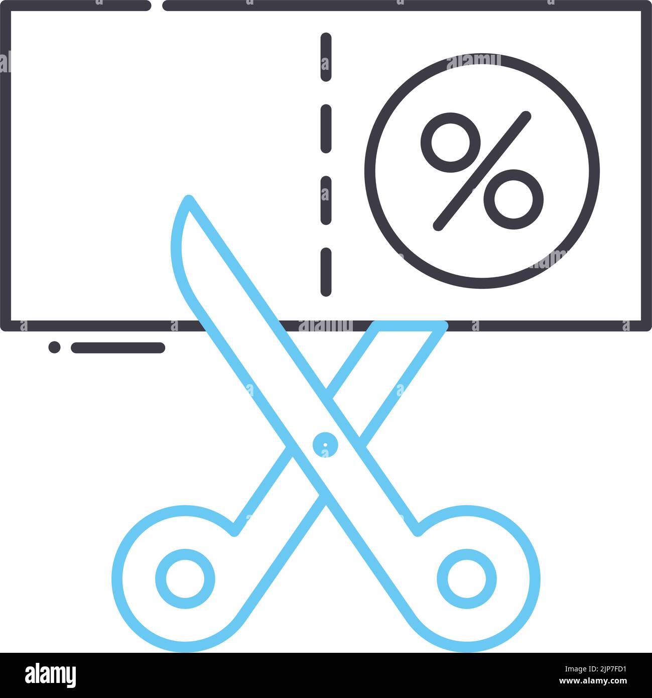 coupon descount line icon, outline symbol, vector illustration, concept ...