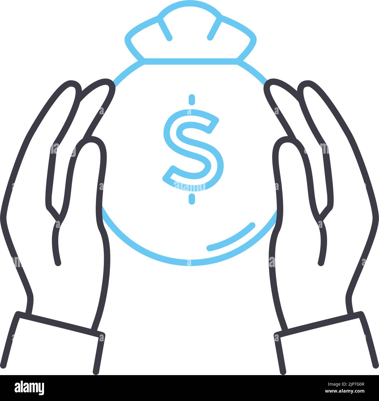 deposit insurance line icon, outline symbol, vector illustration ...