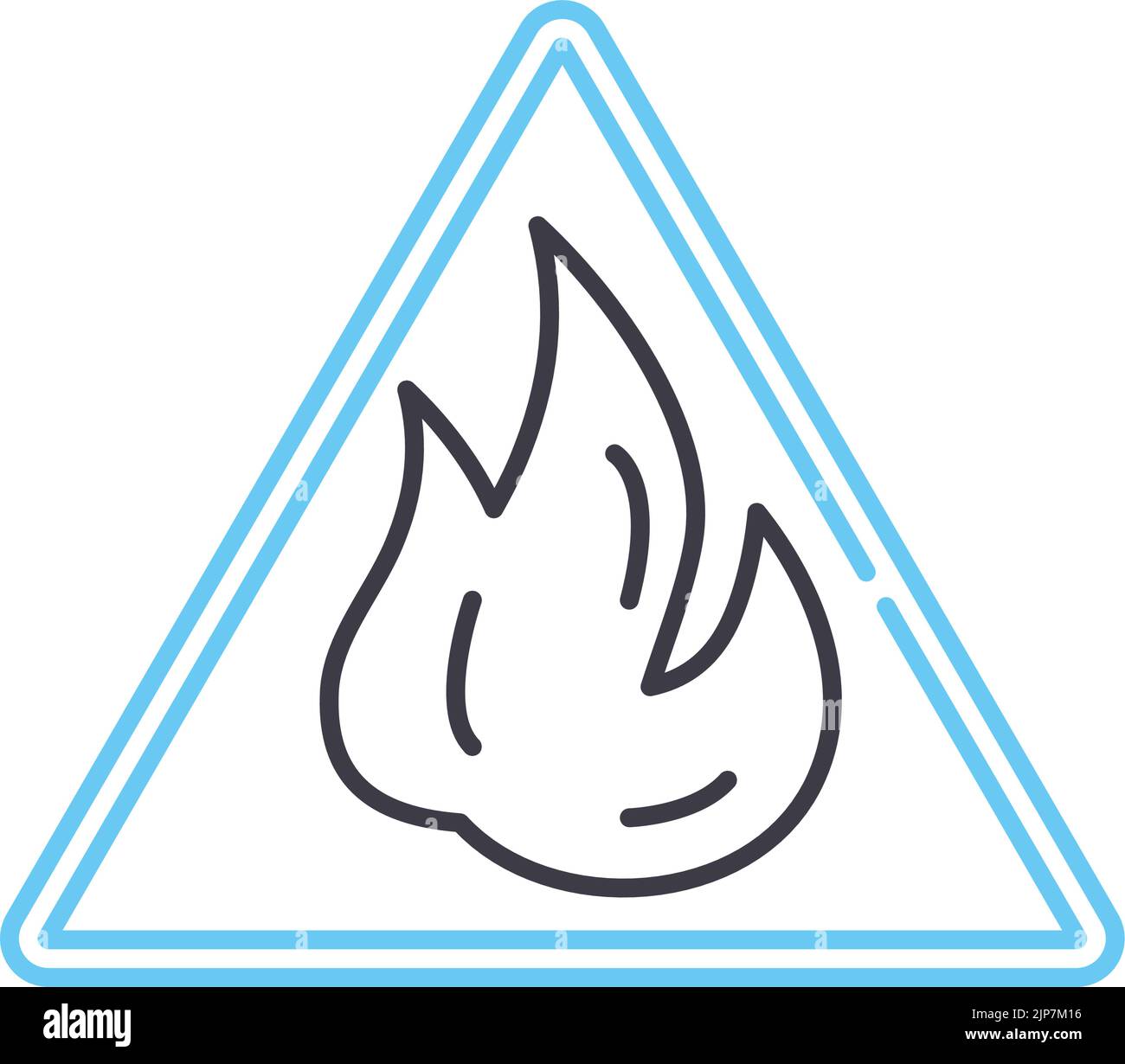 fire hazard line icon, outline symbol, vector illustration, concept sign Stock Vector