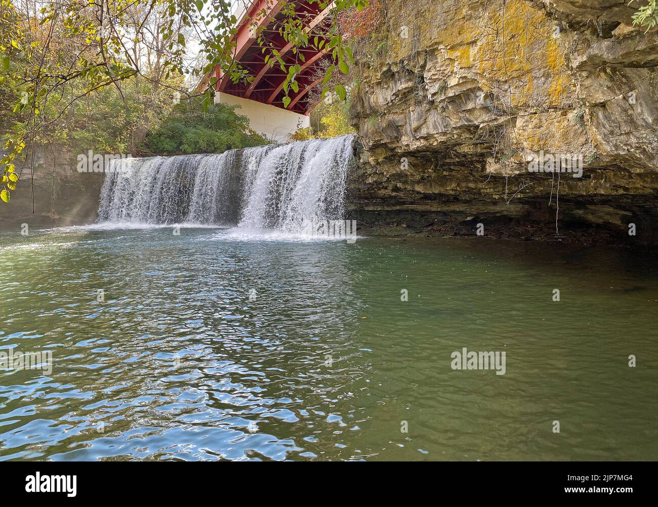 Landscape with Ludlow Falls, Ohio Stock Photo