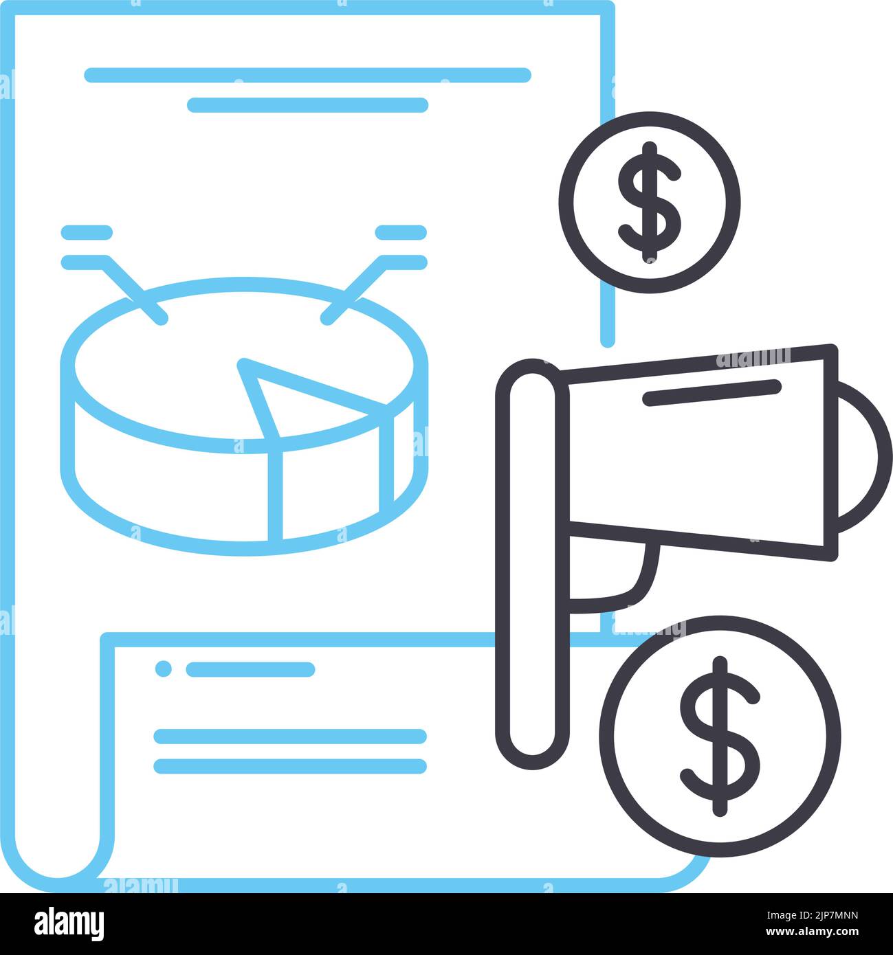 content marketing line icon, outline symbol, vector illustration ...