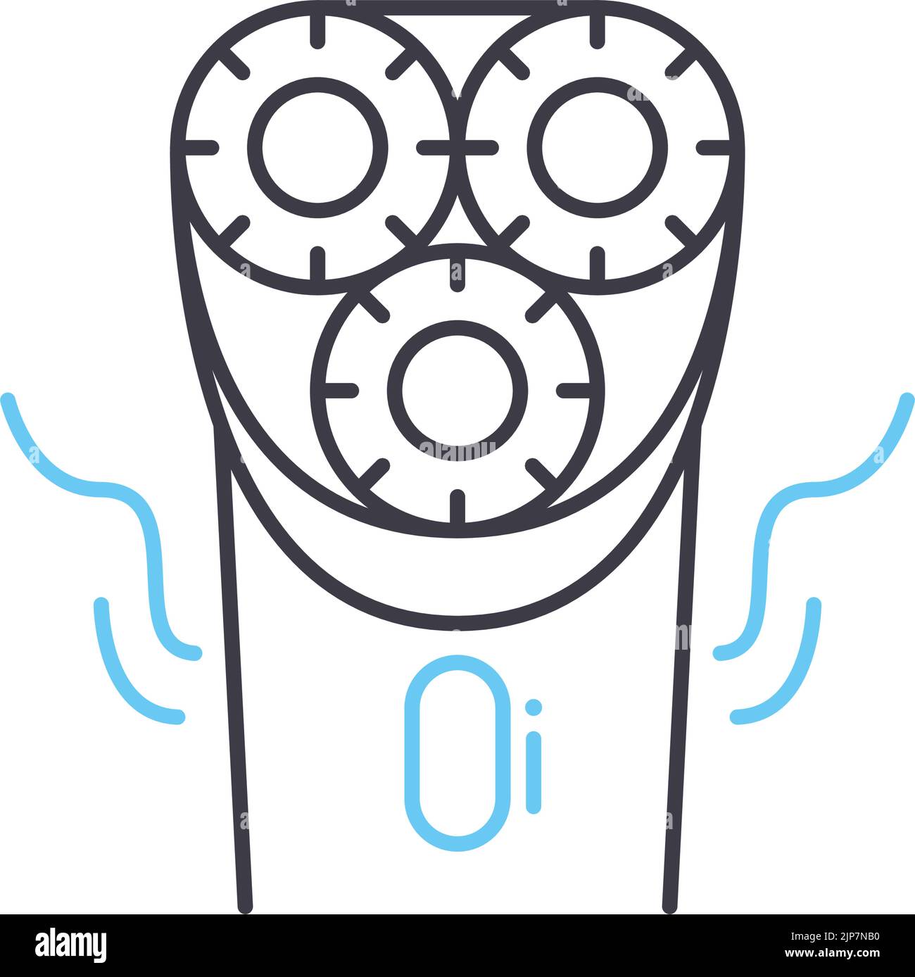 electric shaver line icon, outline symbol, vector illustration, concept sign Stock Vector