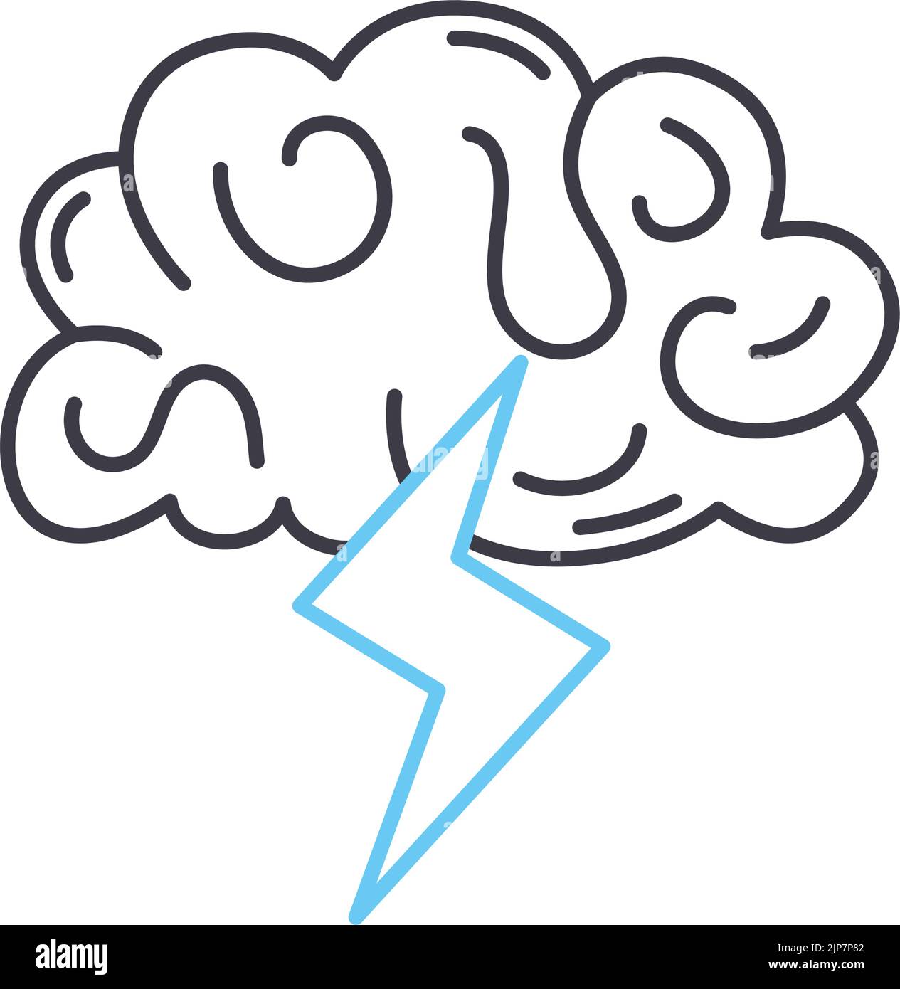 brainstorming line icon, outline symbol, vector illustration, concept ...