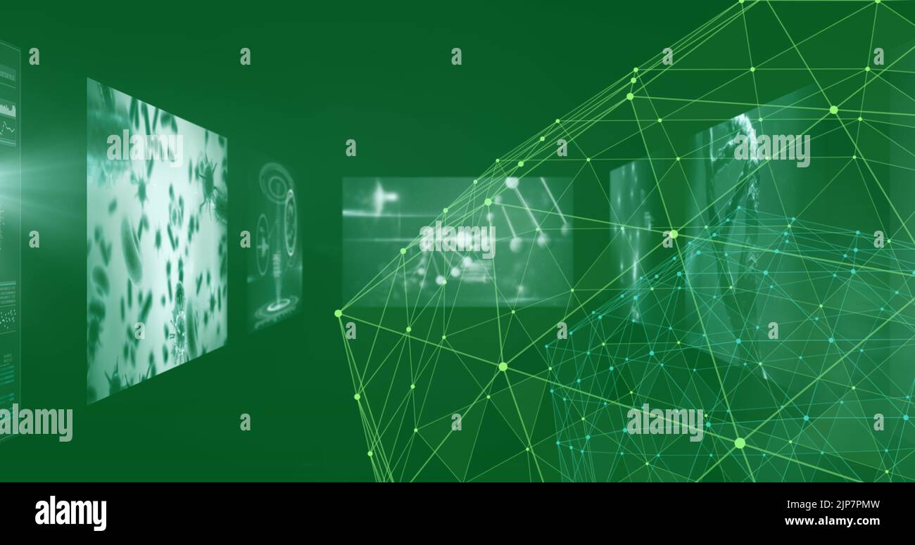 Image of shapes over data processing and digital screens Stock Photo ...