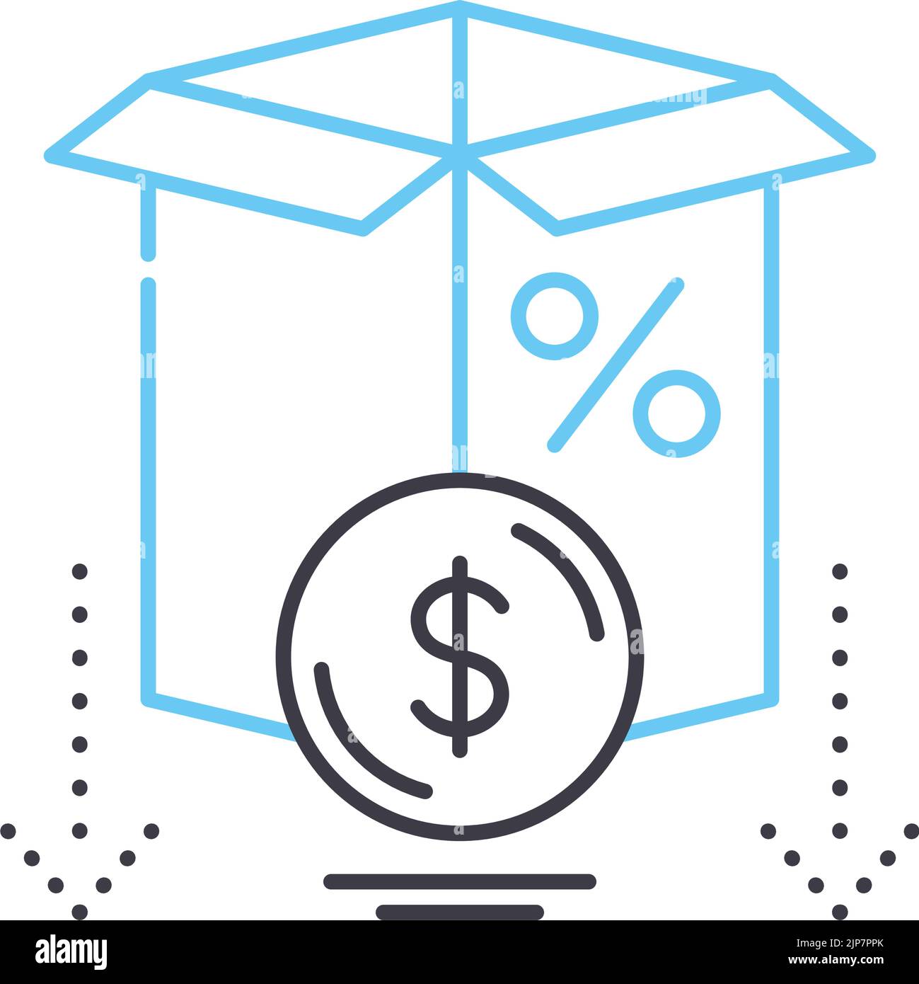 depreciation line icon, outline symbol, vector illustration, concept