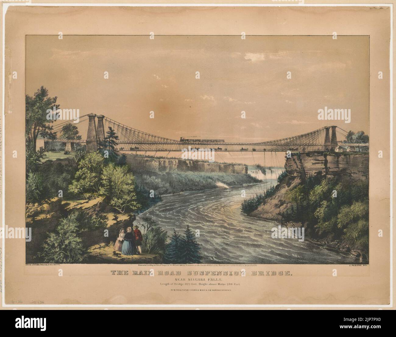 The Rail road suspension bridge near Niagara Falls John A. Roebling