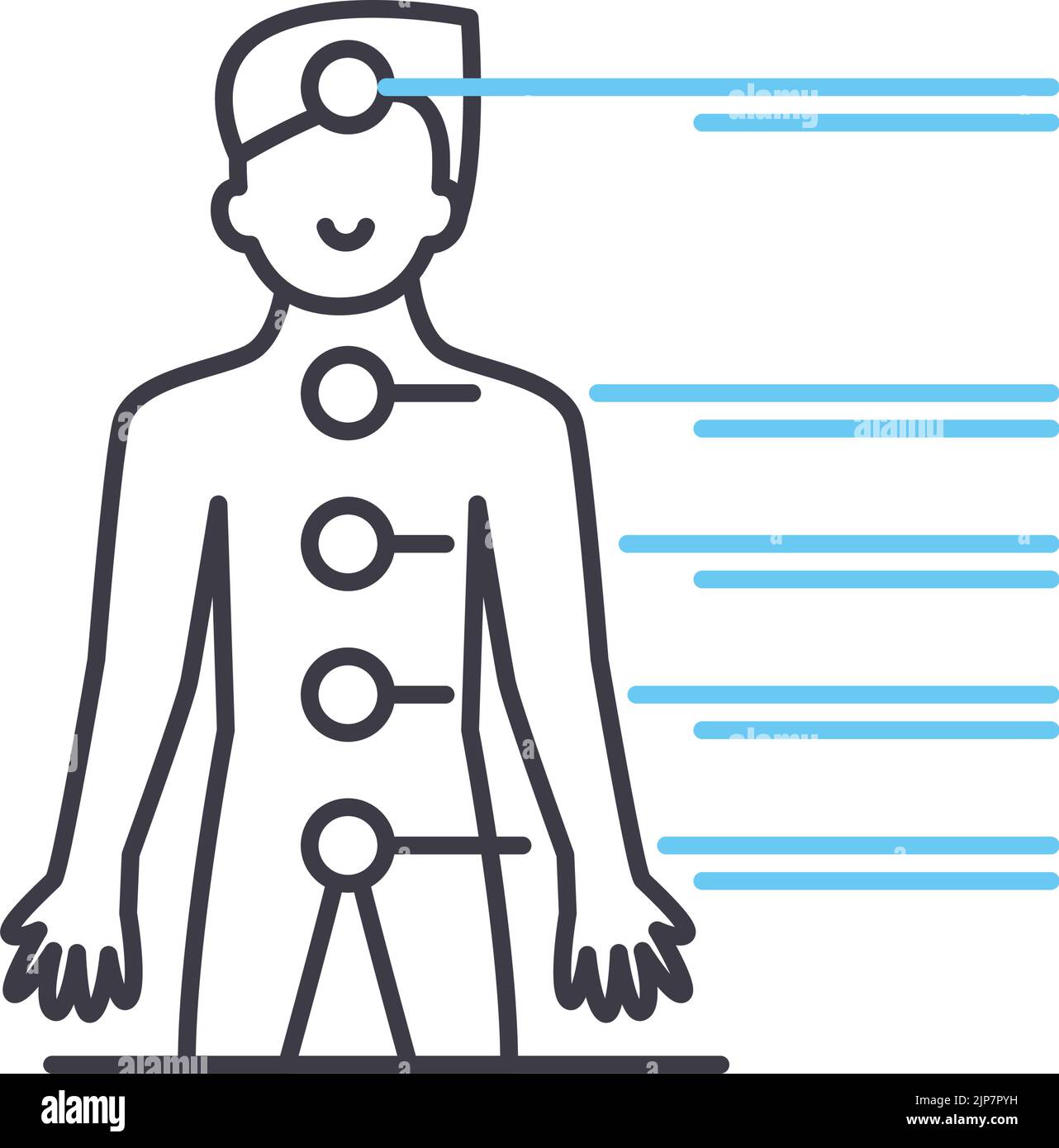 bodys meridians line icon, outline symbol, vector illustration, concept