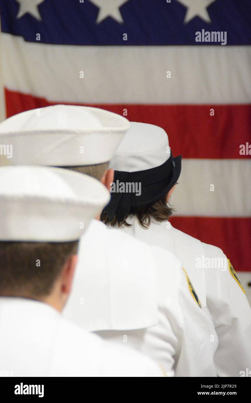 The Raleigh Battalion of the U.S. Naval Sea Cadet Corps (USNSCC) held a graduation and awards ceremony Stock Photo