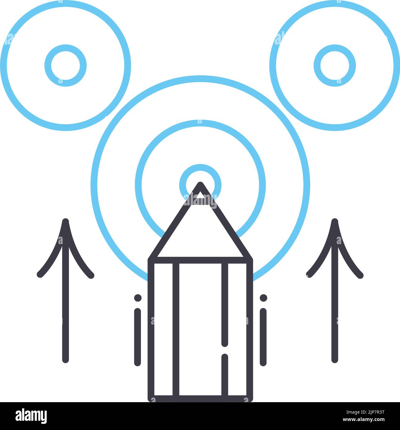 business target line icon, outline symbol, vector illustration, concept ...