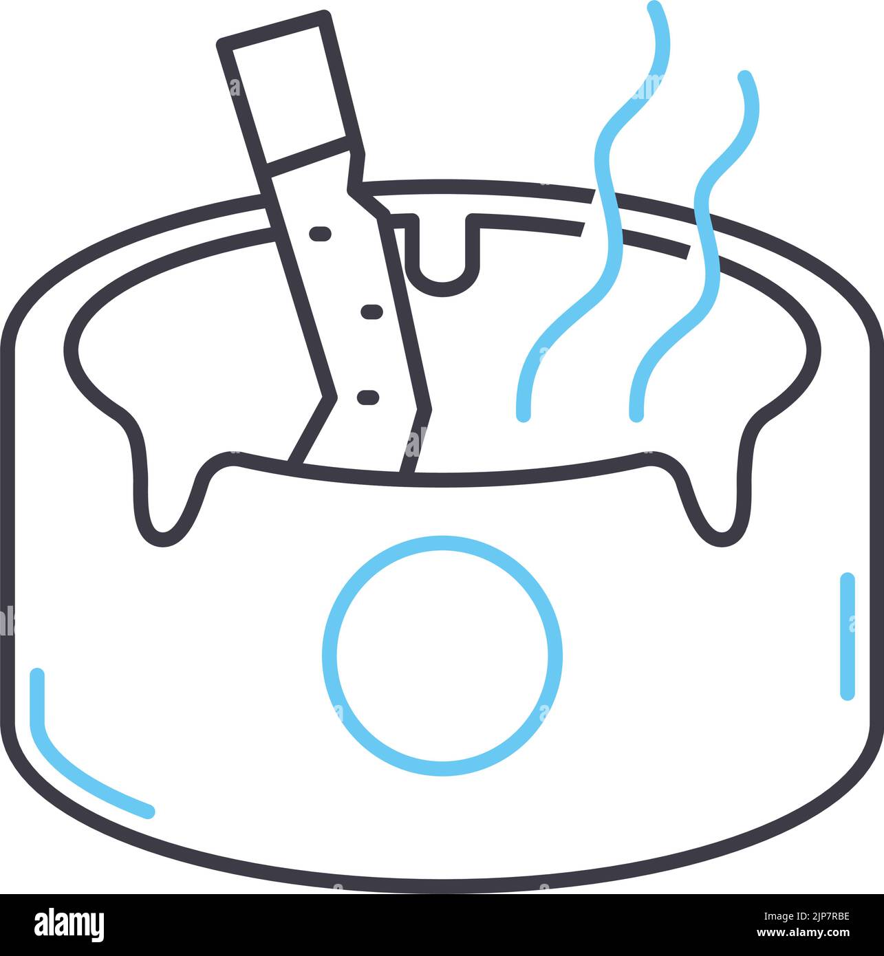 ashtray line icon, outline symbol, vector illustration, concept sign Stock Vector
