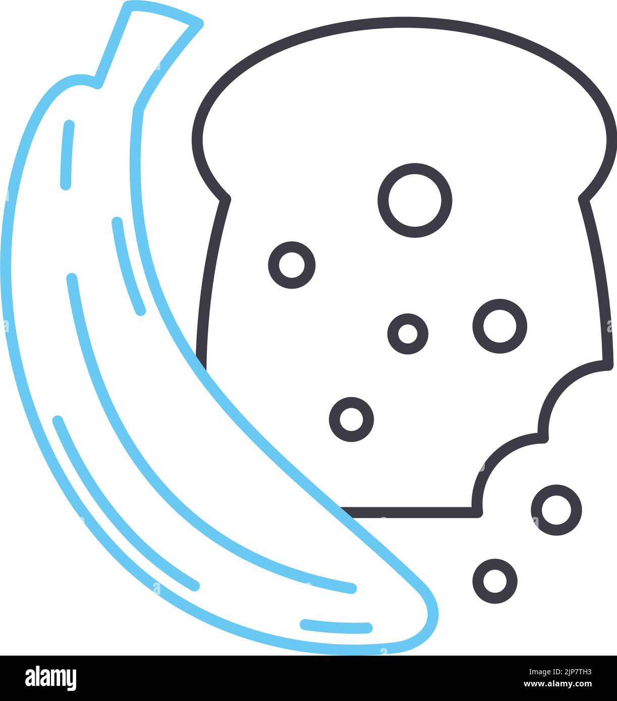 banana bread line icon, outline symbol, vector illustration, concept