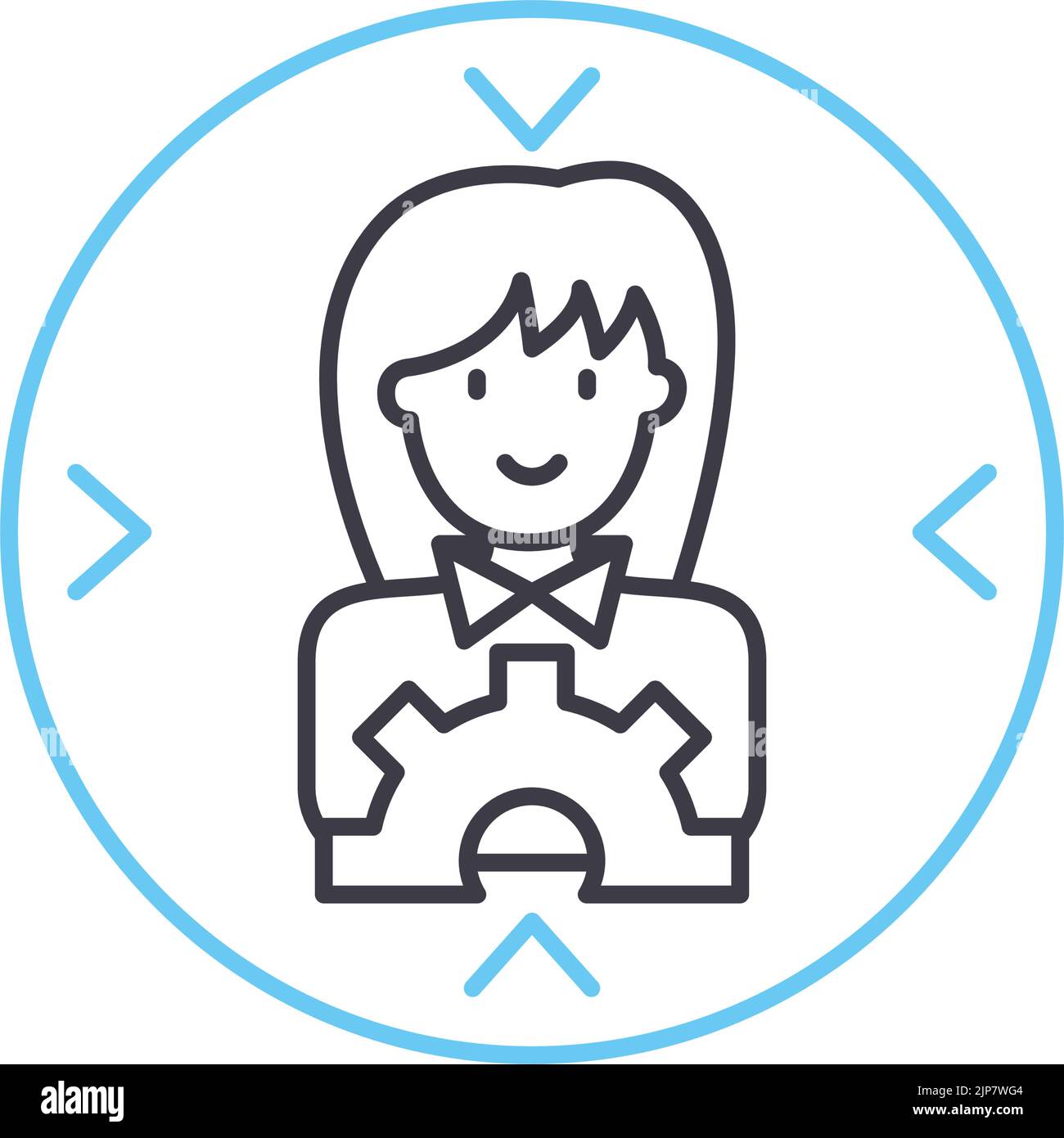 business to consumer line icon, outline symbol, vector illustration, concept sign Stock Vector