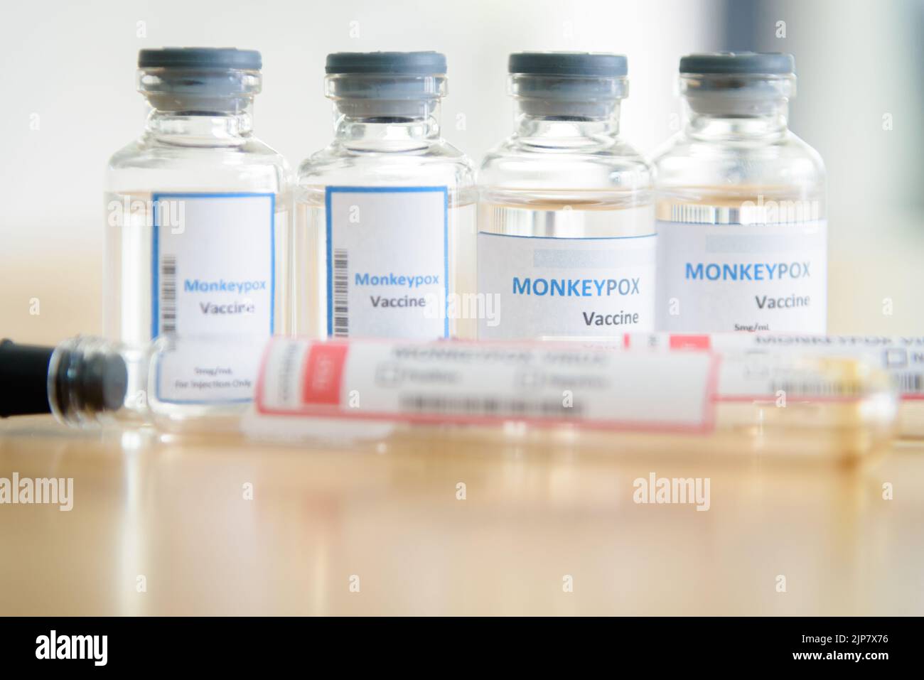 Vaccine vial for Monkeypox and antigen blood test tube Stock Photo Alamy