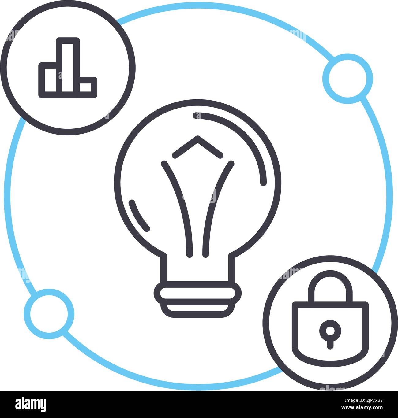 fintech innovation line icon, outline symbol, vector illustration ...