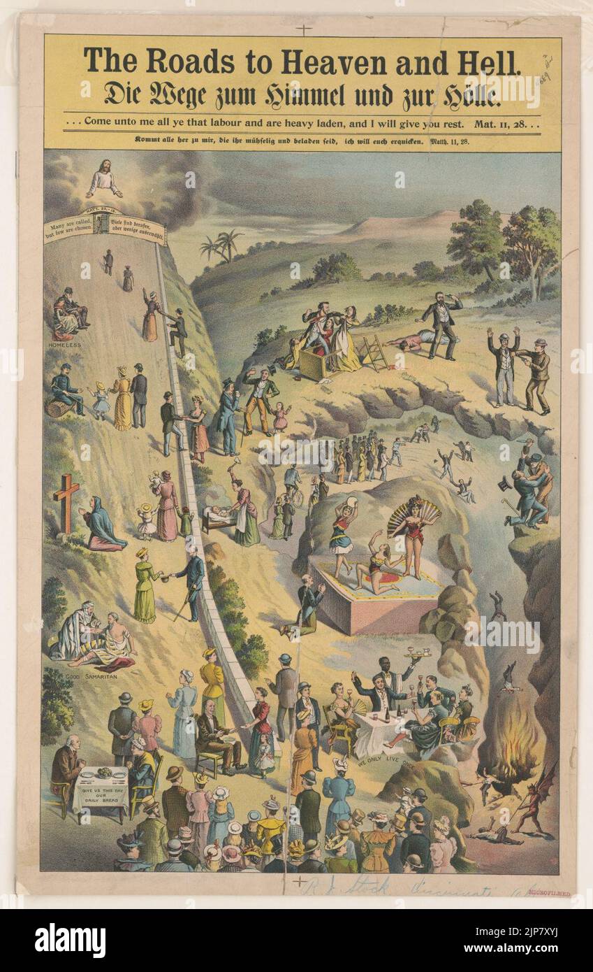 The roads to Heaven and Hell Stock Photo - Alamy