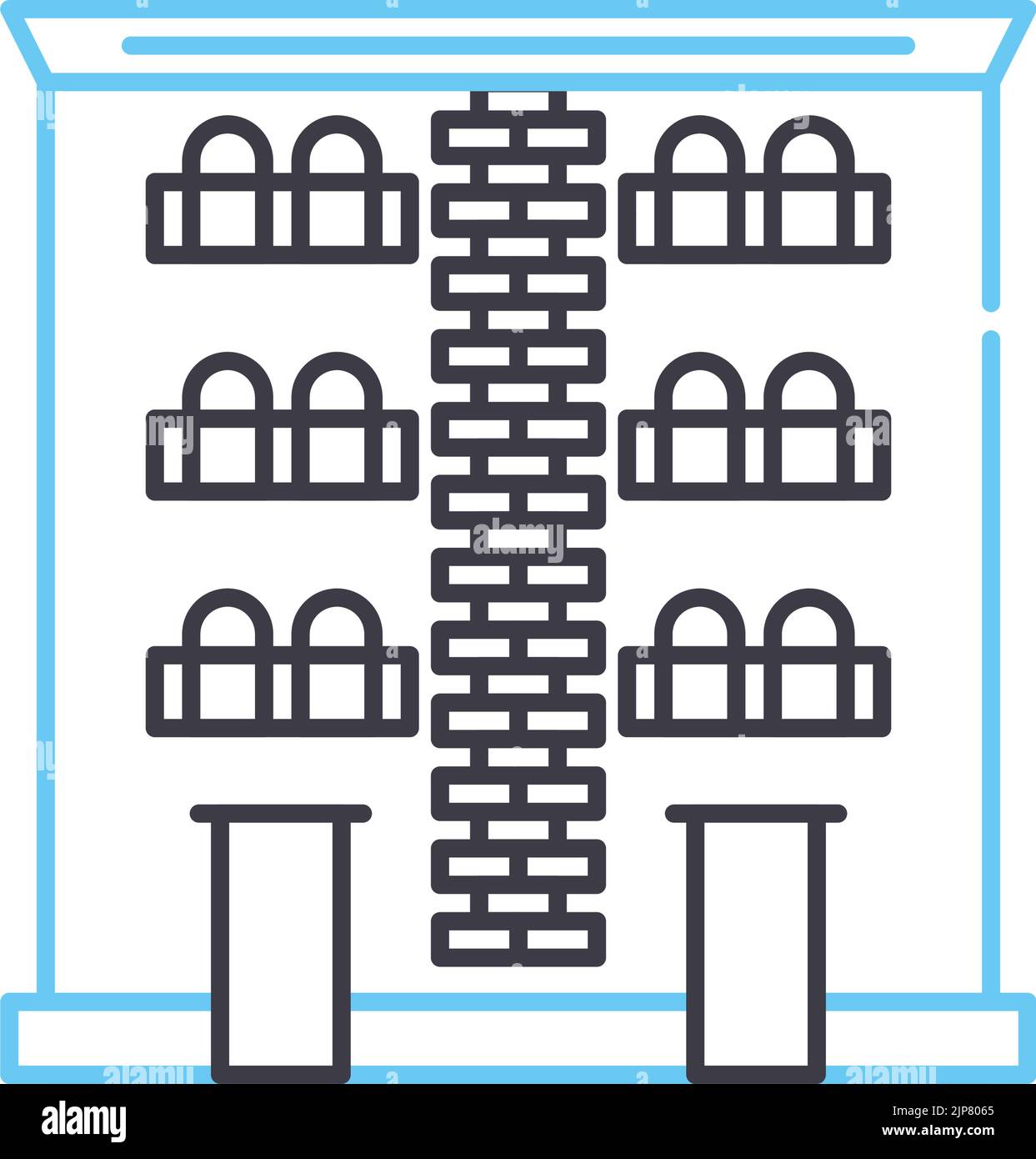 building line icon, outline symbol, vector illustration, concept sign ...