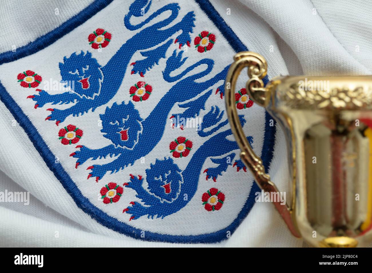 LONDON, UK August 2022 Three lions national emblem badge on an