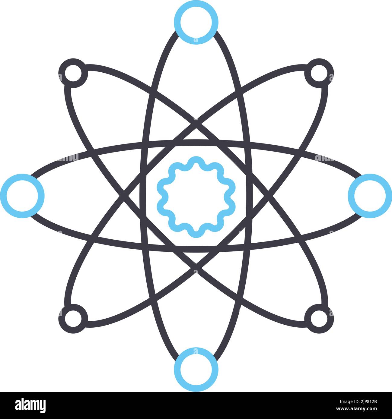 atom energy line icon, outline symbol, vector illustration, concept sign Stock Vector
