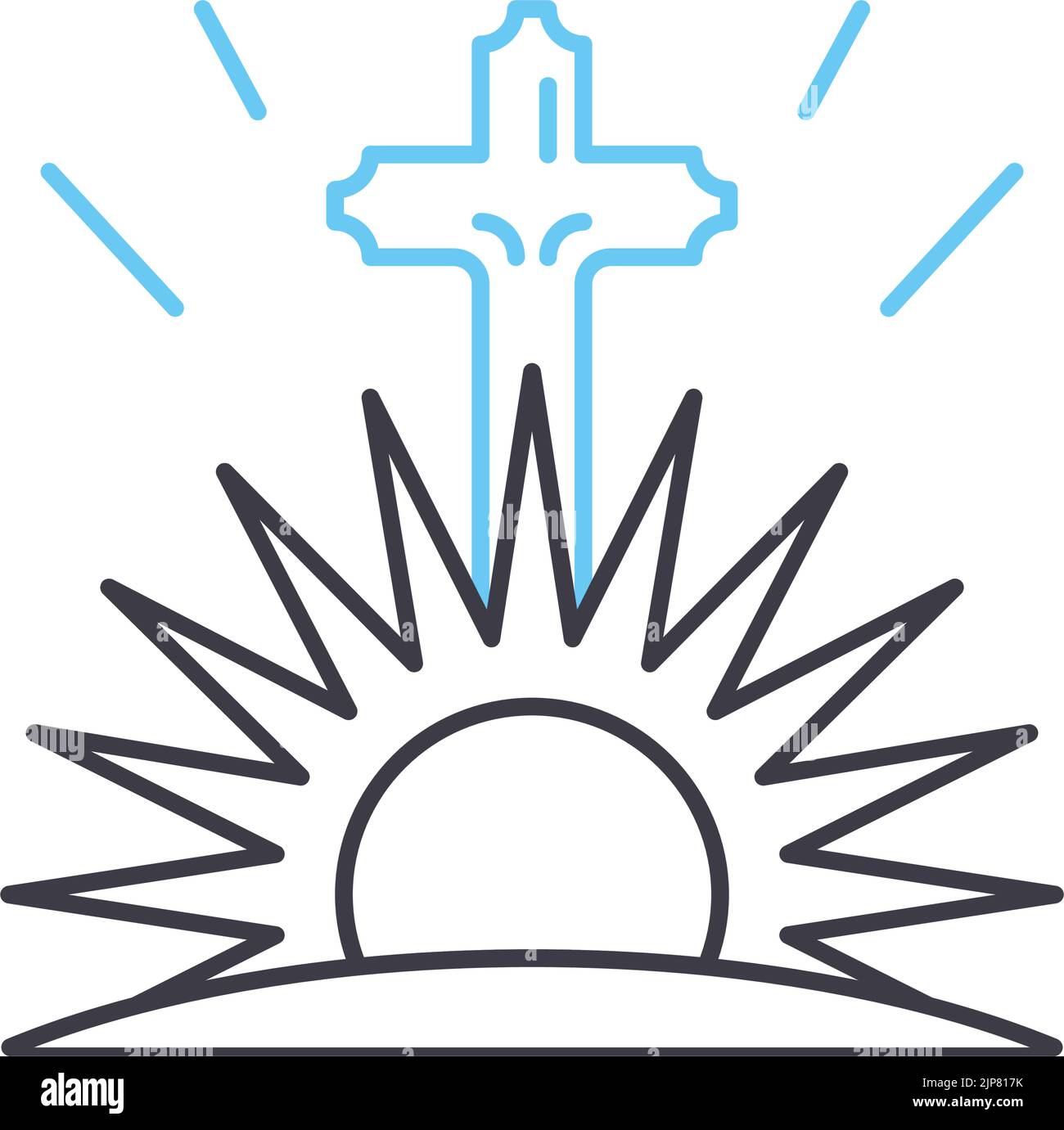 cross line icon, outline symbol, vector illustration, concept sign ...
