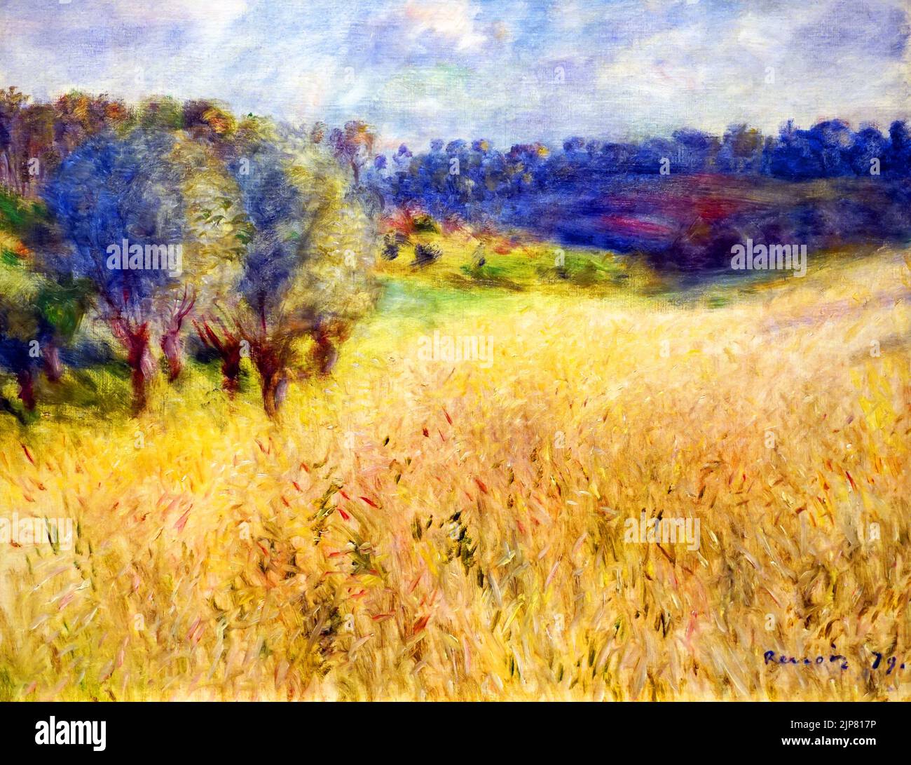 Wheatfield (1879) campo de trigo by Pierre Auguste Renoir 1841-1919.France Stock Photo