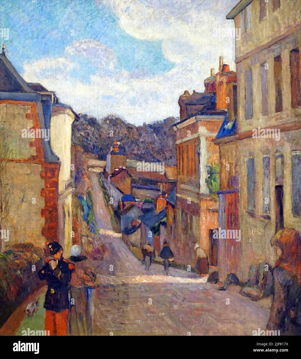 Rue Jouvenet in Rouen (1884) by Paul Gauguin (1848-1903) Stock Photo