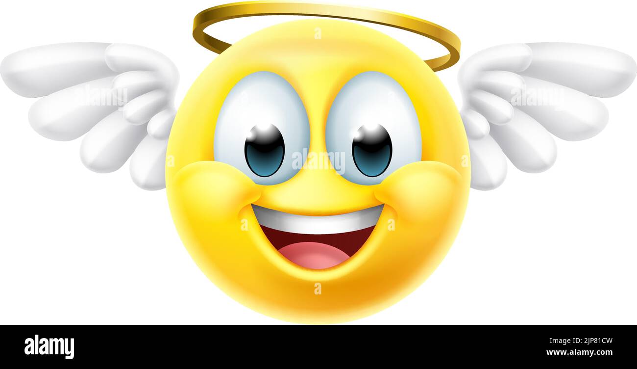 Angel Emoji Emoticon Man Face Cartoon Icon Mascot Stock Vector Image