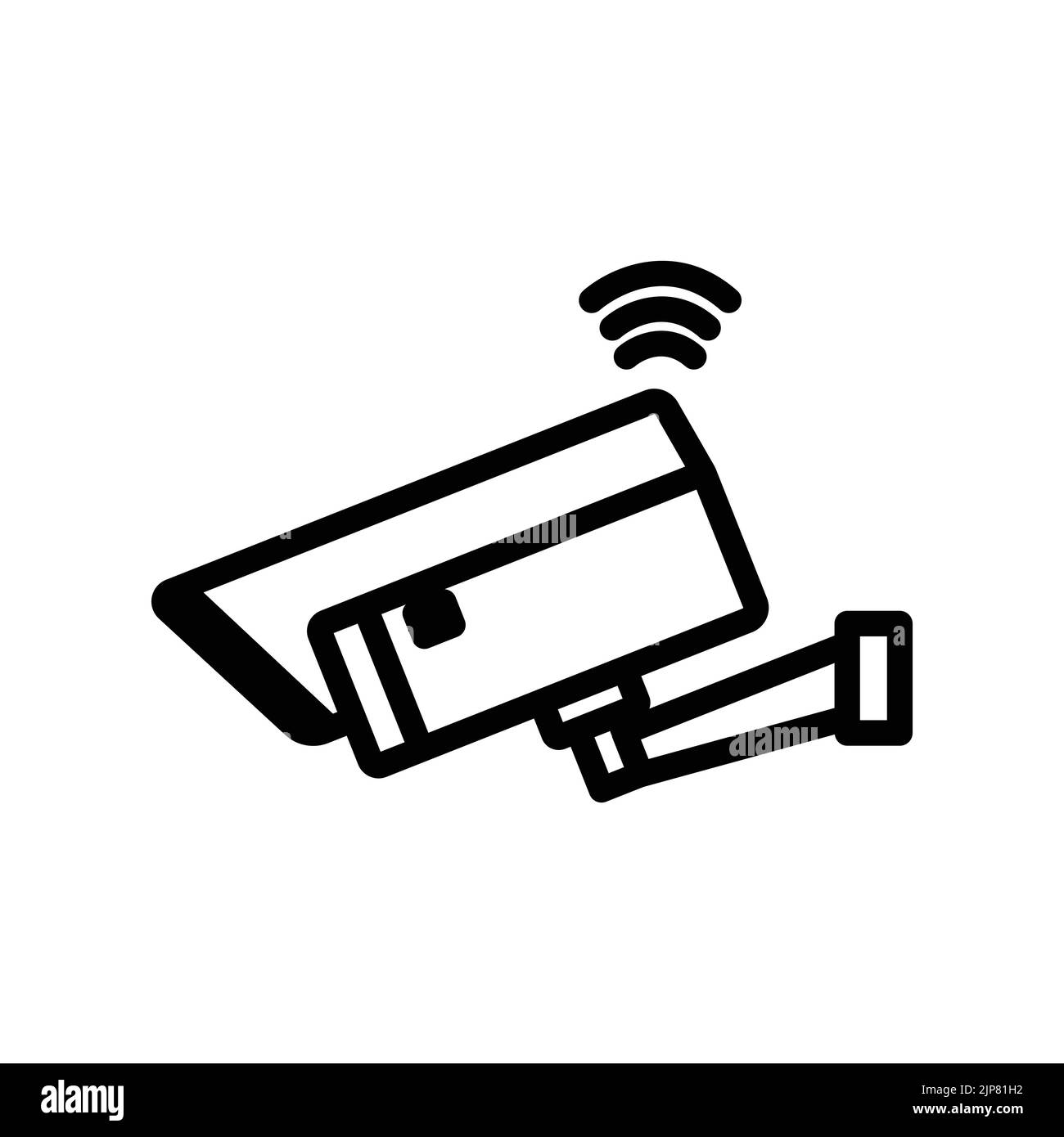 CCTV icon with signal. icon related to technology. smart device. line icon style. Simple design editable Stock Vector