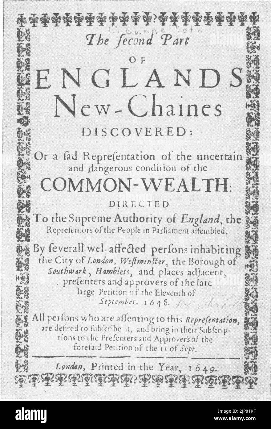 The Second Part of England's New Chains Discovered Stock Photo Alamy