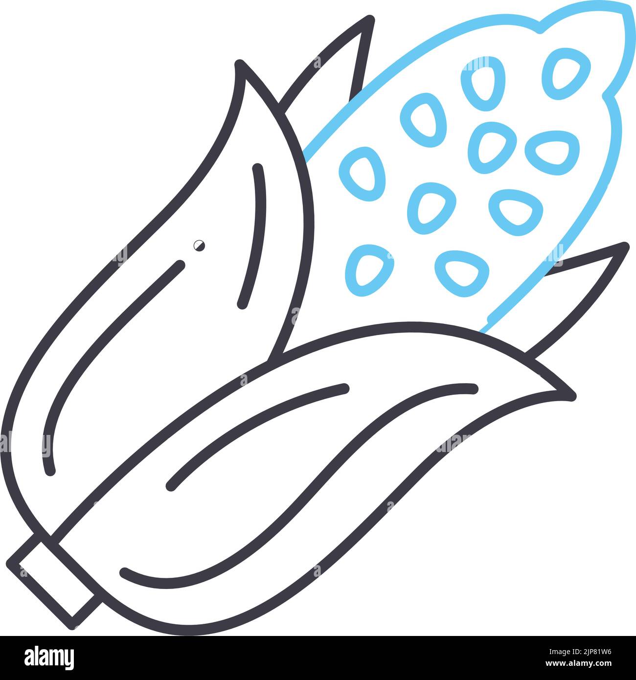 corn line icon, outline symbol, vector illustration, concept sign Stock ...
