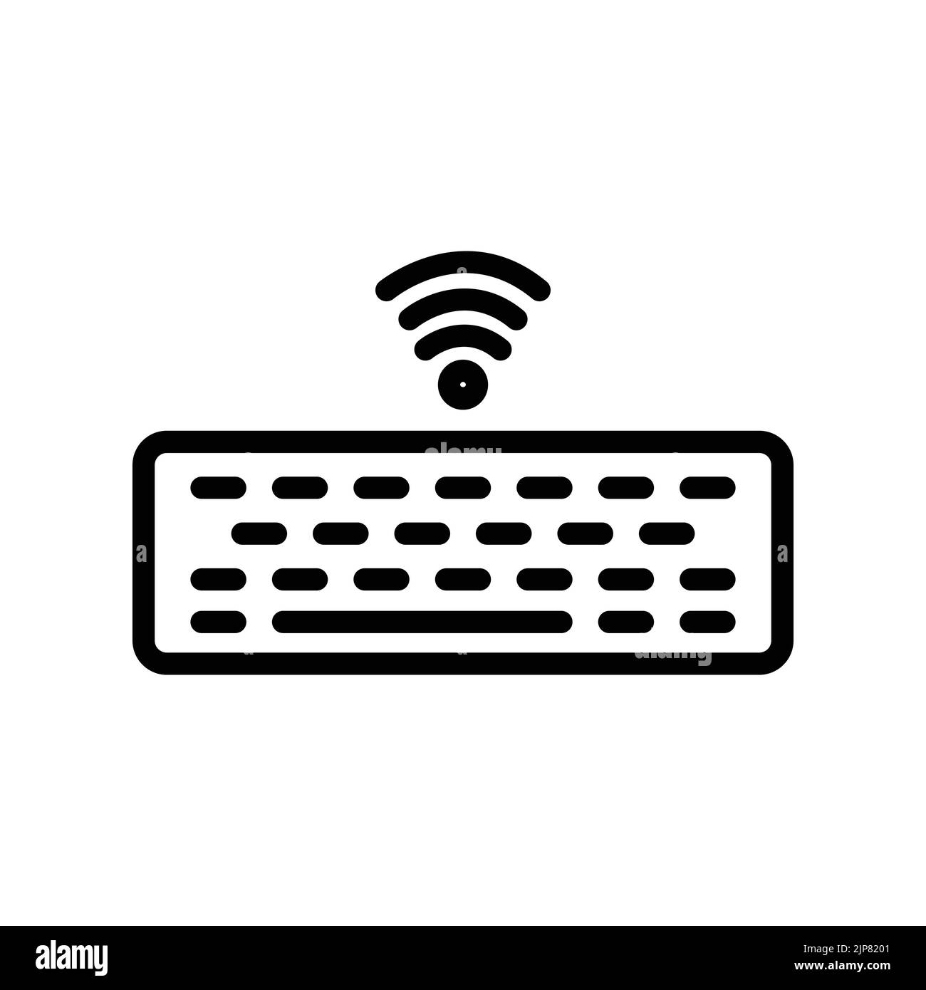 Keyboard icon with signal. icon related to technology, smart device. line icon style. Simple design editable Stock Vector