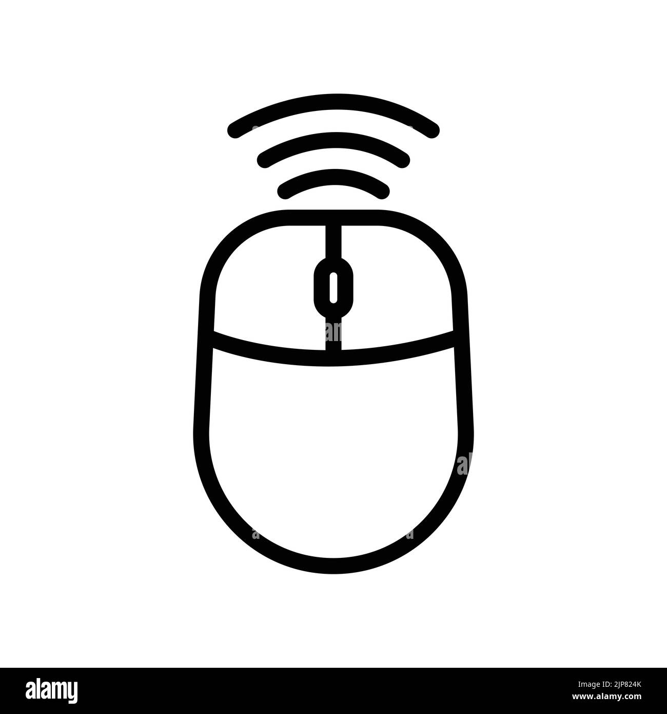 Computer mouse icon with signal. icon related to technology. smart device. line icon style. Simple design editable Stock Vector