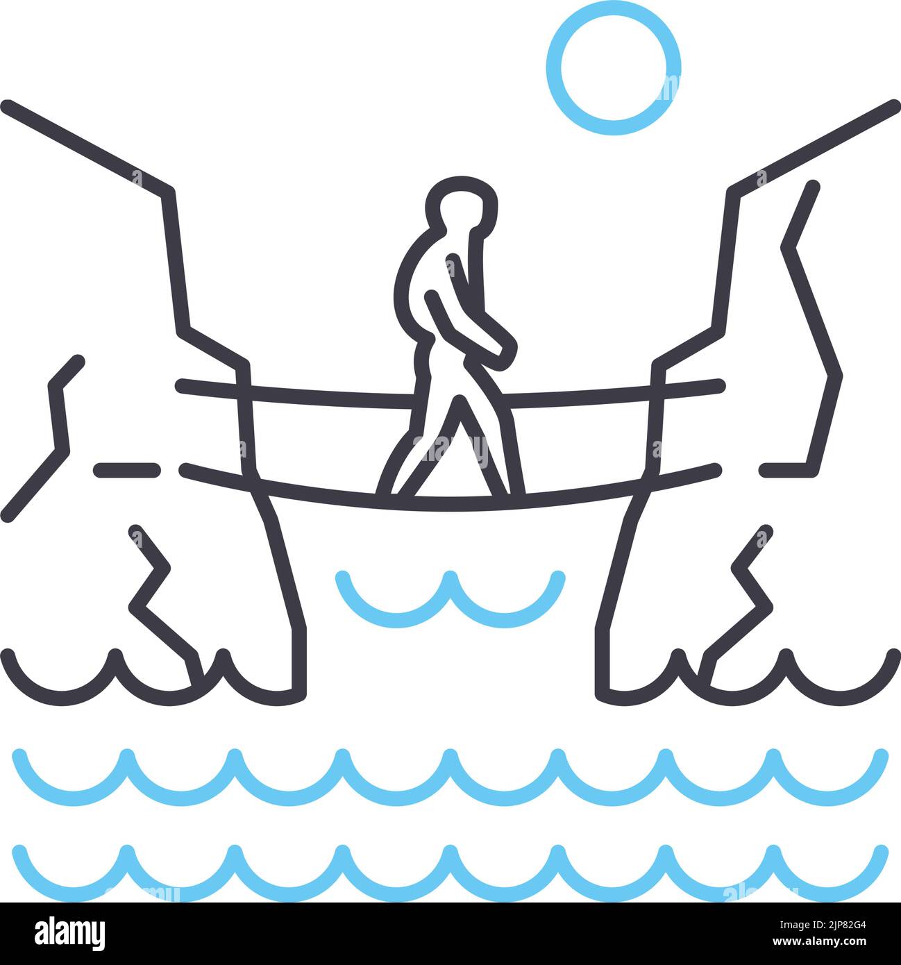 extreme tourism line icon, outline symbol, vector illustration, concept ...