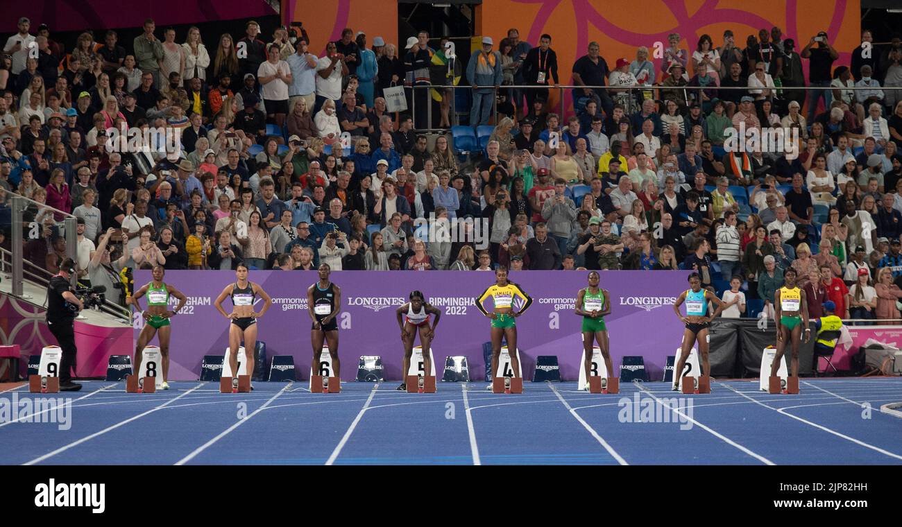 Women's 100m final at the Commonwealth Games at Alexander Stadium