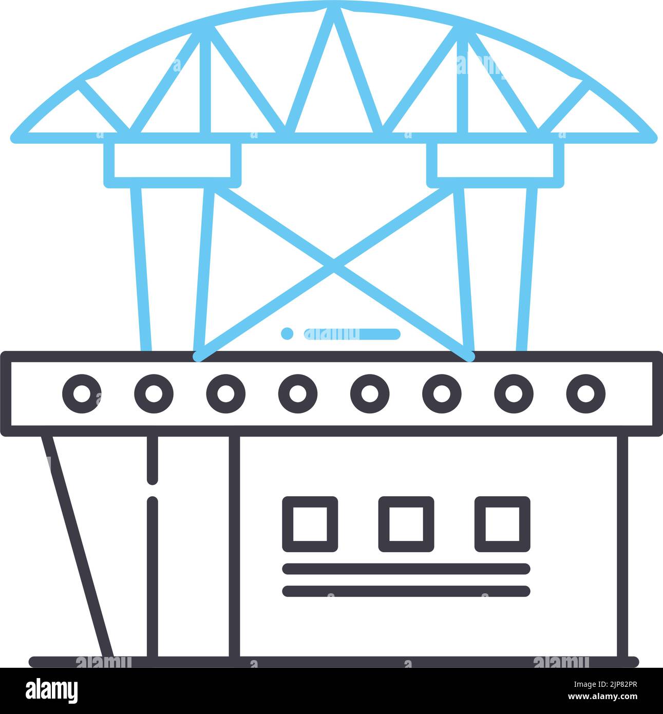 building line icon, outline symbol, vector illustration, concept sign ...