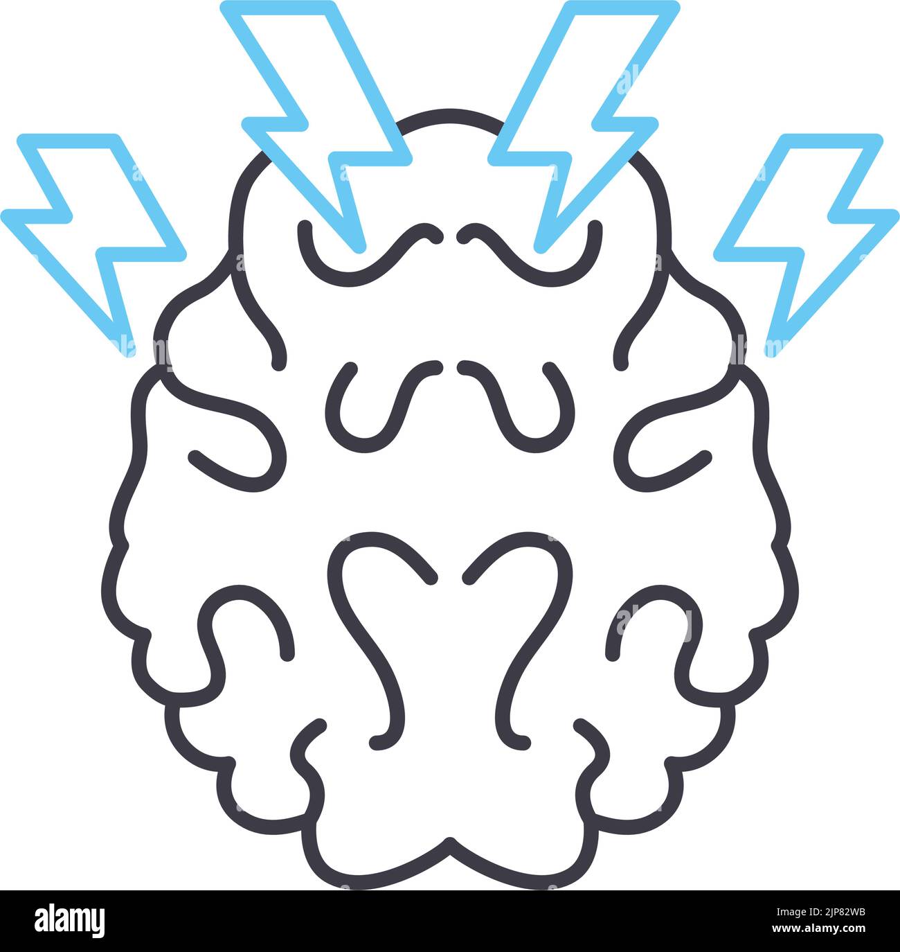 brainstorming line icon, outline symbol, vector illustration, concept ...
