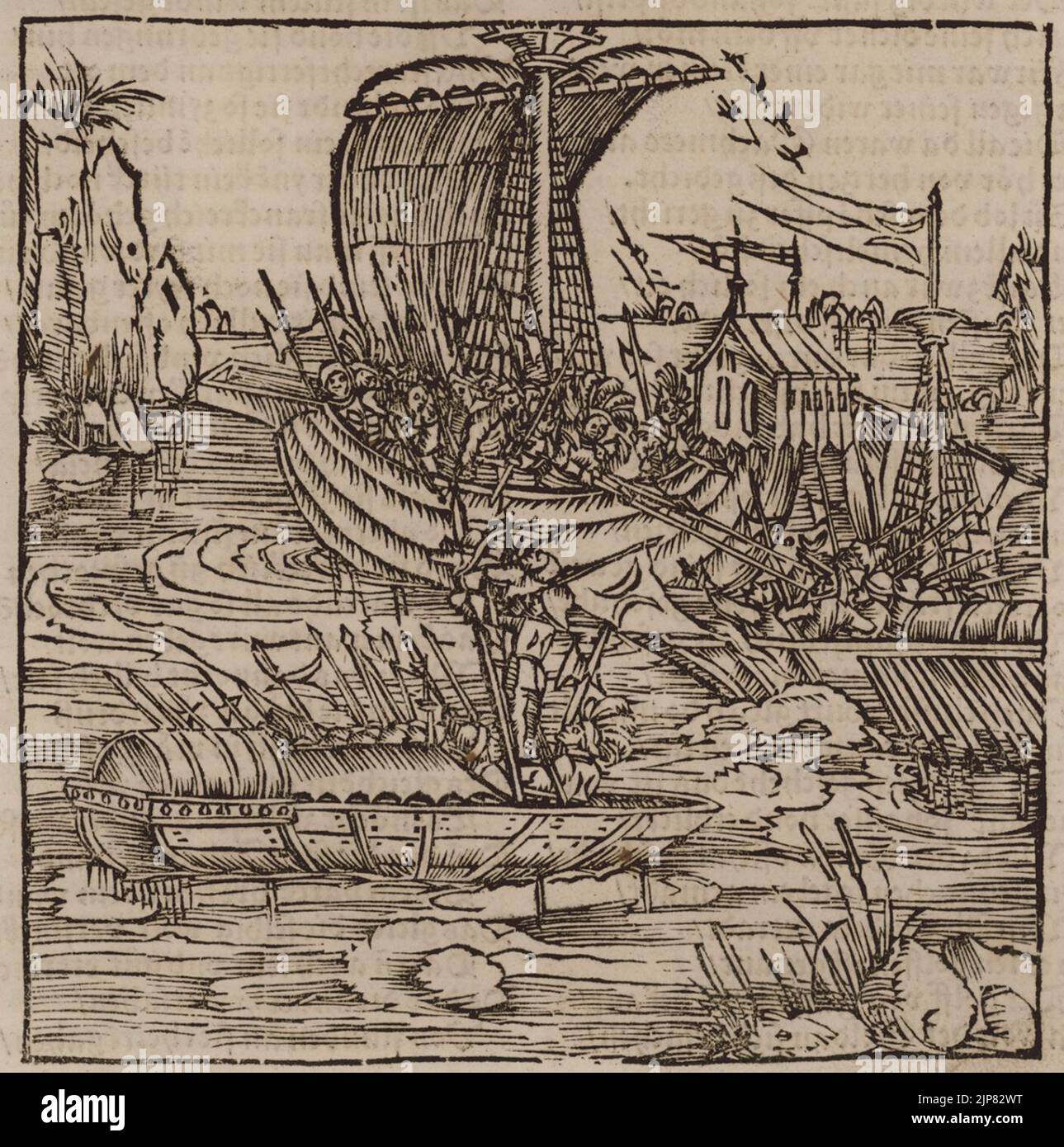 The ships sent by Ferdinand of Aragon and Sicily attack the Ottoman ...