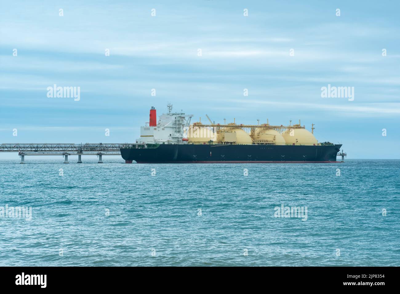 liquefied natural gas carrier vessel during loading at an LNG offshore terminal Stock Photo Alamy