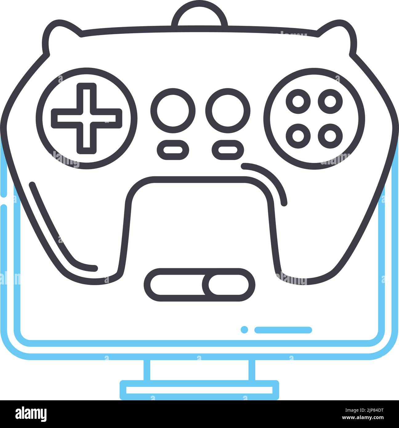 browser games line icon, outline symbol, vector illustration, concept ...