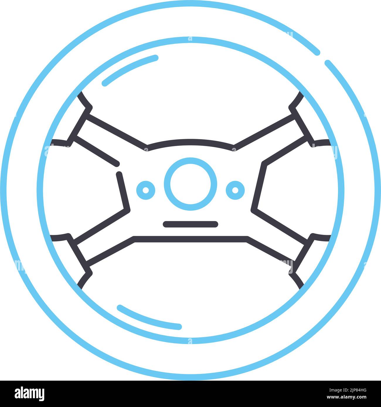 car steering wheel line icon, outline symbol, vector illustration, concept sign Stock Vector