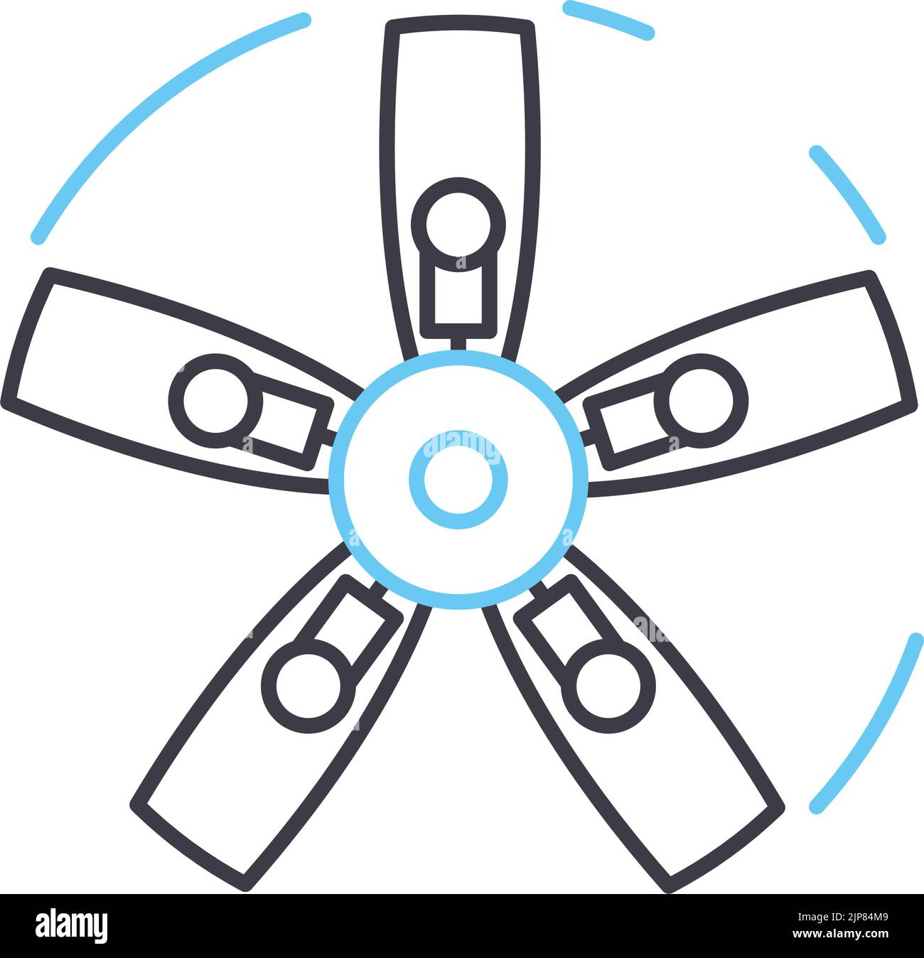 ceiling fan line icon, outline symbol, vector illustration, concept sign Stock Vector